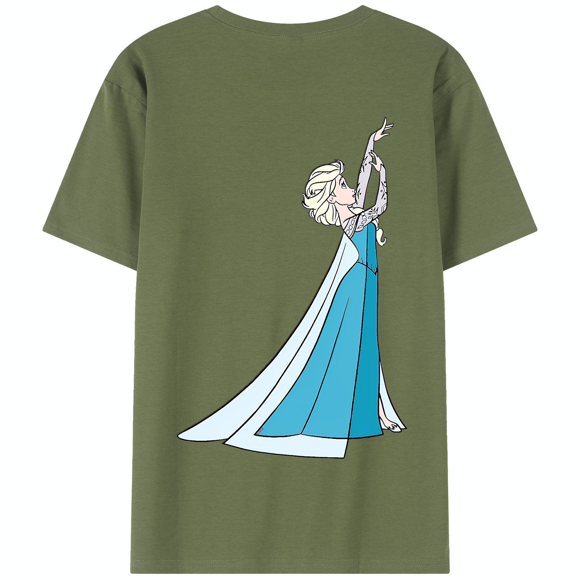 （画像用） アナと雪の女王 アンナ エルサ Frozen Anna Elsa 綿100％半袖Tシャツ（背面プリント）